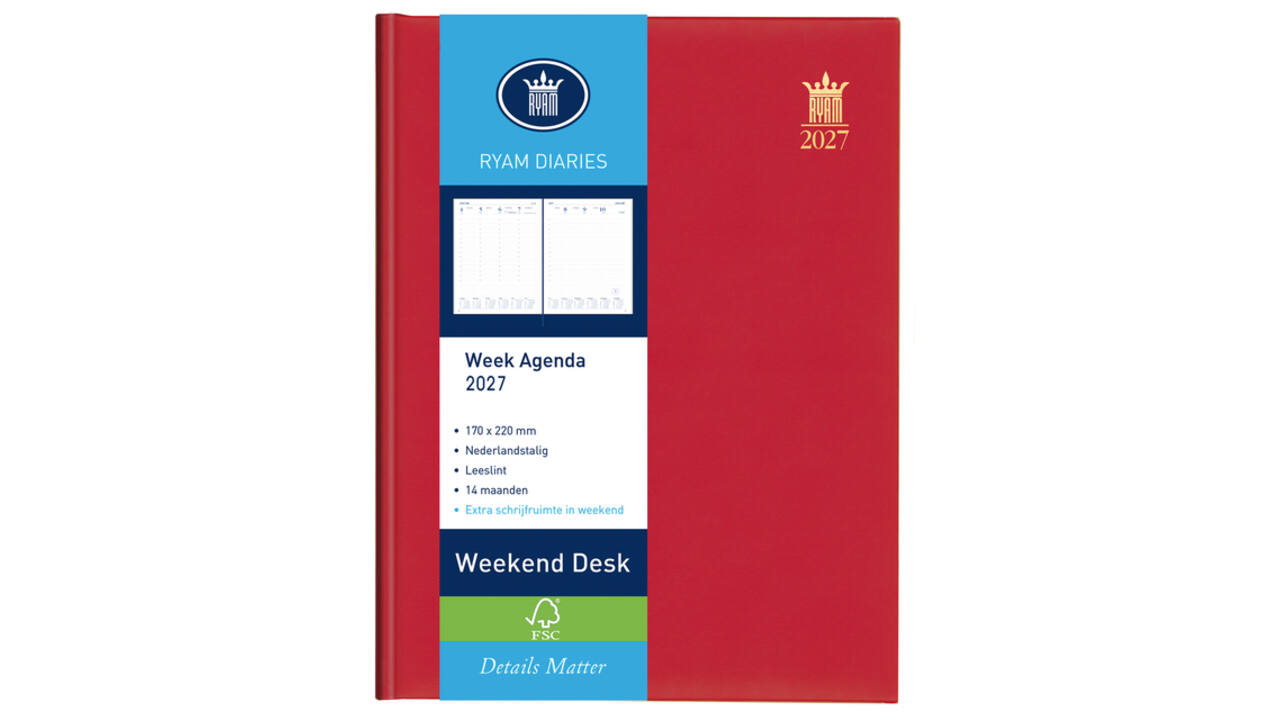 Agenda 2027 Ryam Weekplan Weekend Desk Lazio 7dagen/2pagina's assorti