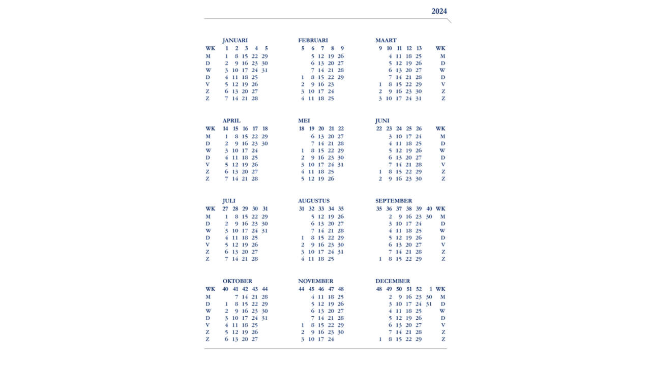 Agenda 2027 Ryam Weekplan Plus Mercury groot letter 7dagen/2pagina's zwart