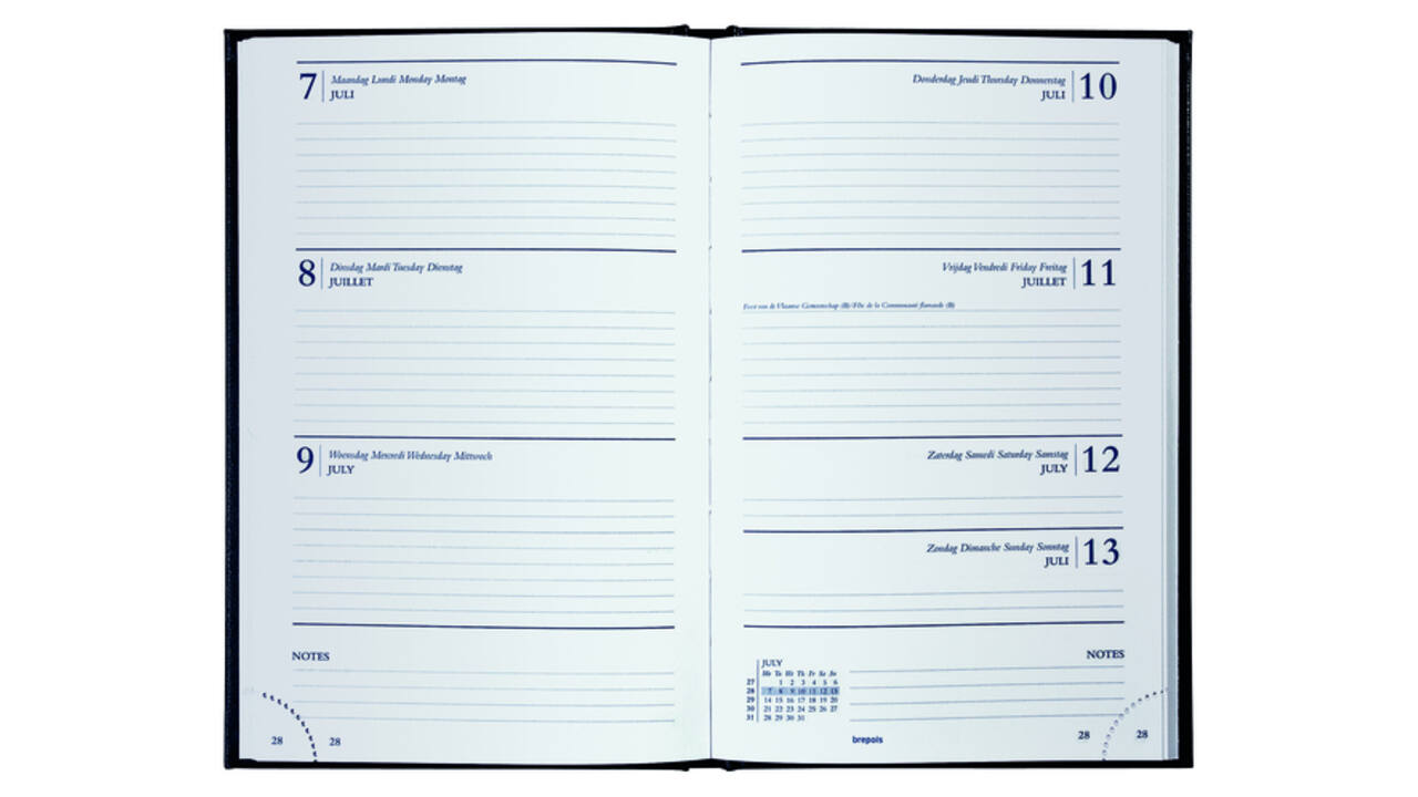 Agenda 2027 Brepols Saturnus Lima 7dagen/2pagina's blauw