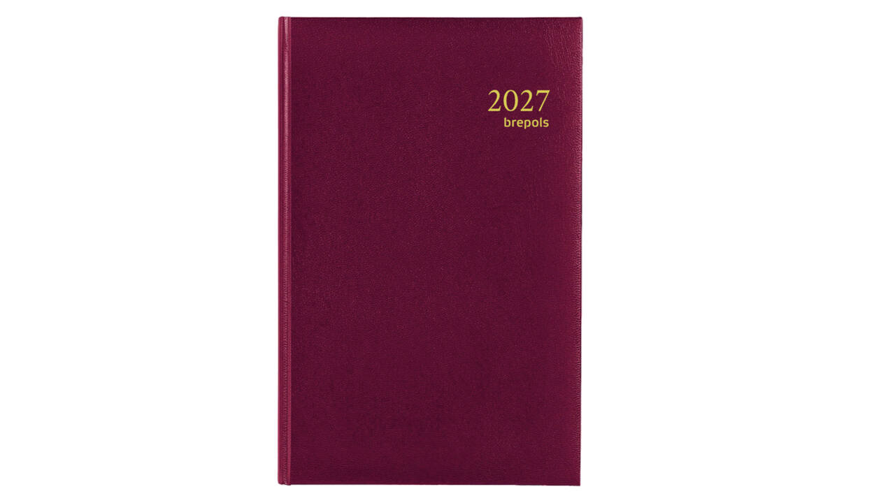 Agenda 2027 Brepols Saturnus Luxe 1dag/1pagina bordeaux
