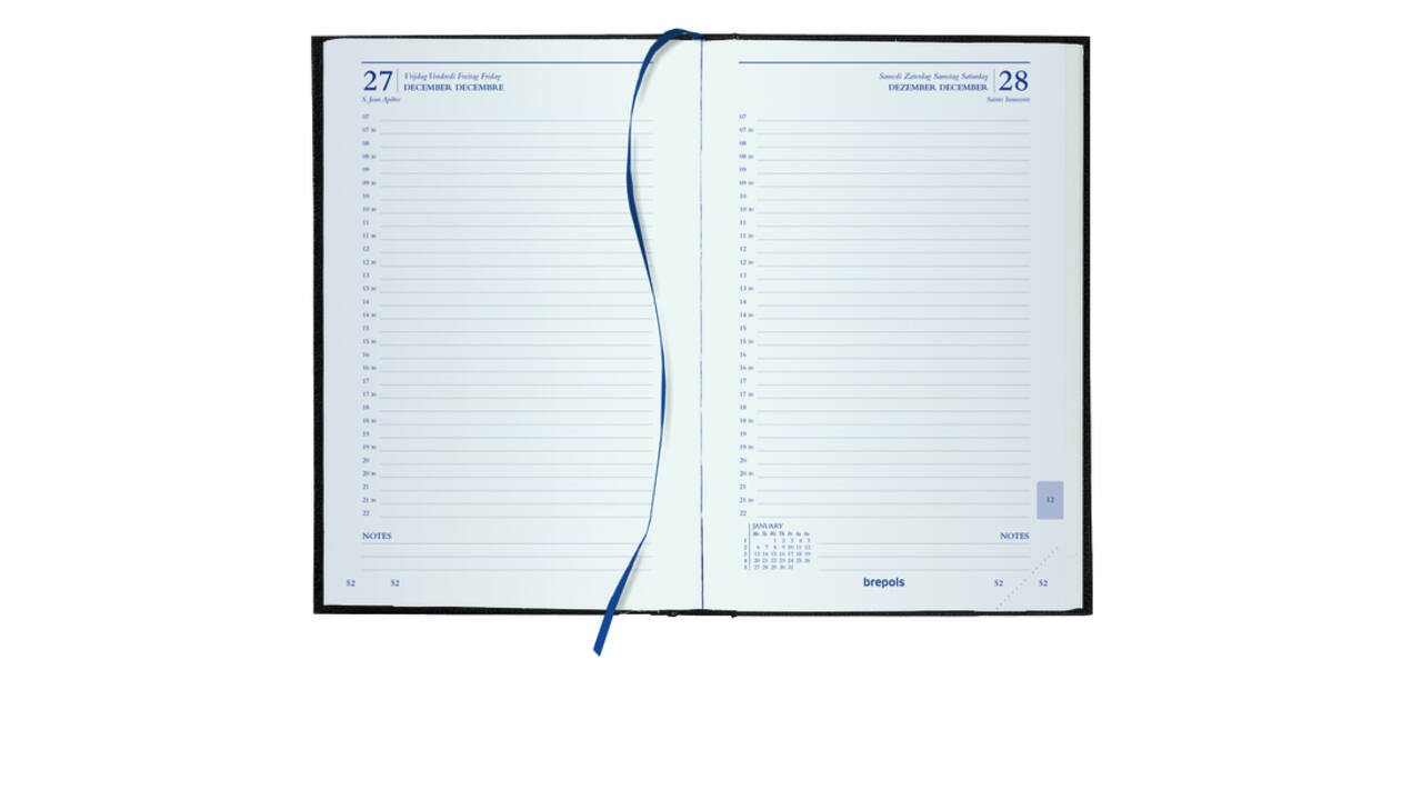Agenda 2027 Brepols Saturnus Luxe 1dag/1pagina bordeaux