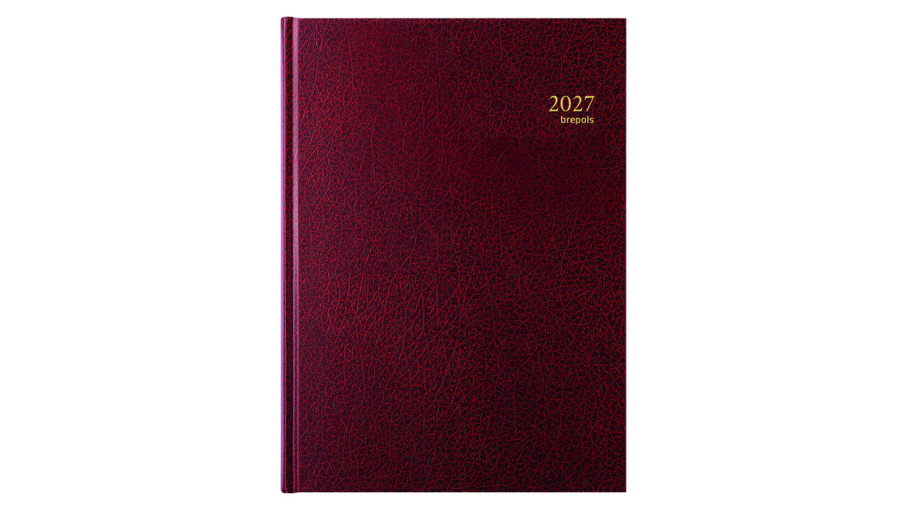 Agenda 2027 Brepols Bremax Santex A4 1dag/1pagina 4 kolommen bordeaux
