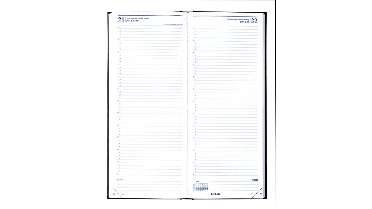 Agenda 2027 Brepols Saturnus Lima 1dag/1pagina blauw