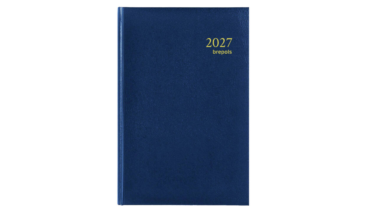 Agenda 2027 Brepols Saturnus Luxe 1dag/1pagina blauw