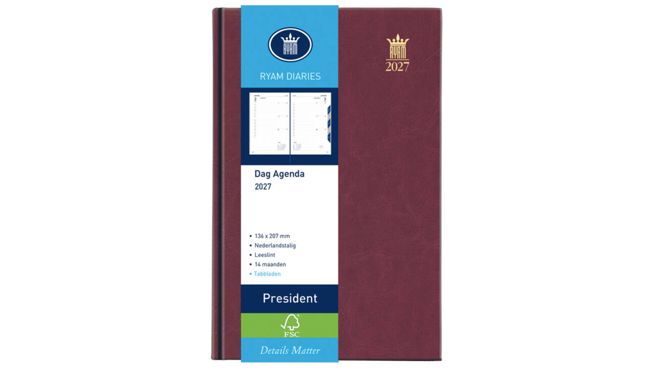 Agenda 2027 Ryam President 1dag/1pagina bordeaux