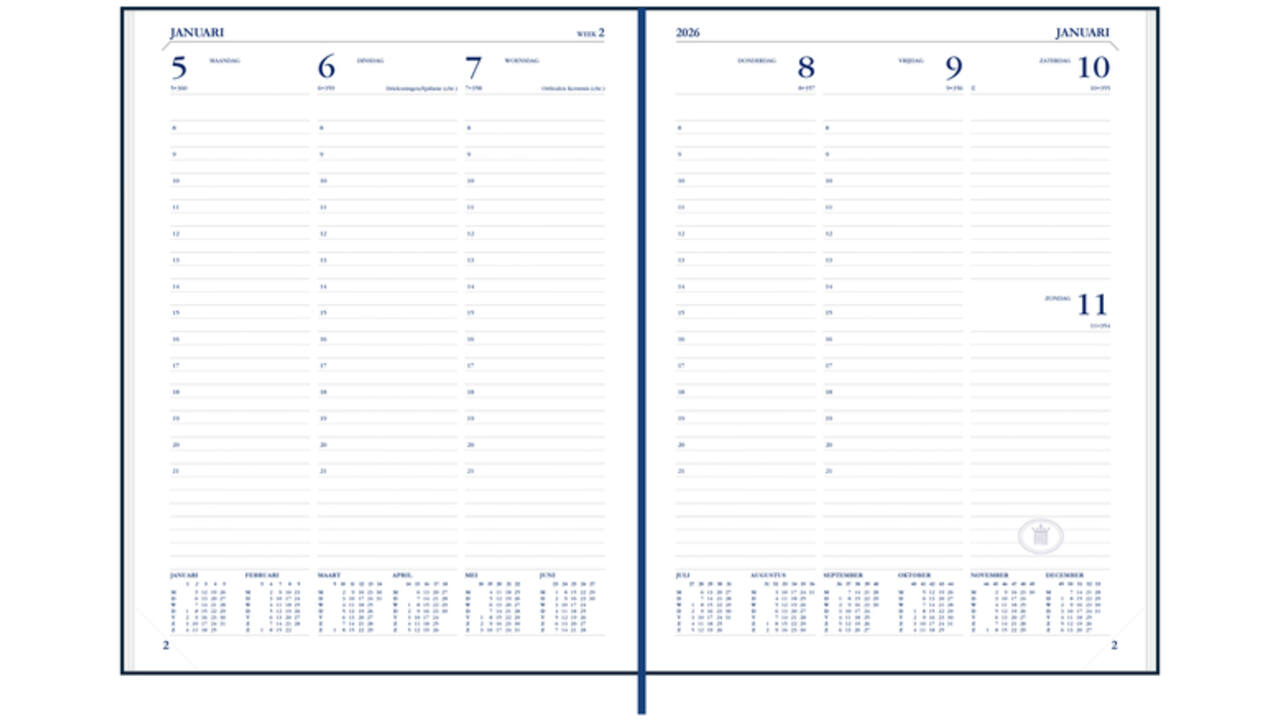 Agenda 2027 Ryam Weekplan Mundior 7dagen/2pagina's zwart