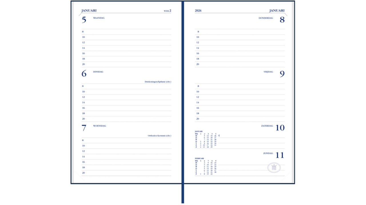 Agenda 2027 Ryam Memoplan 7 Mundior 7dagen/2pagina's bordeaux