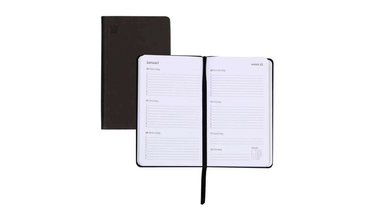 Schoolagenda 2026-2027 Ryam Cursus DeLuxe 7dagen/2pagina's zwart