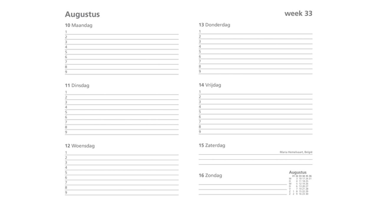 Schoolagenda 2026-2027 Ryam Studie 7dagen/2pagina's zwart