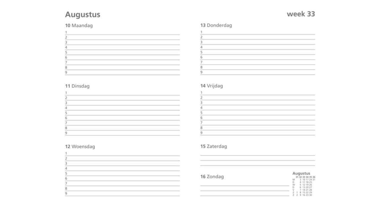 Schoolagenda 2026-2027 Ryam docenten 7dagen/2pagina's spiraal zwart