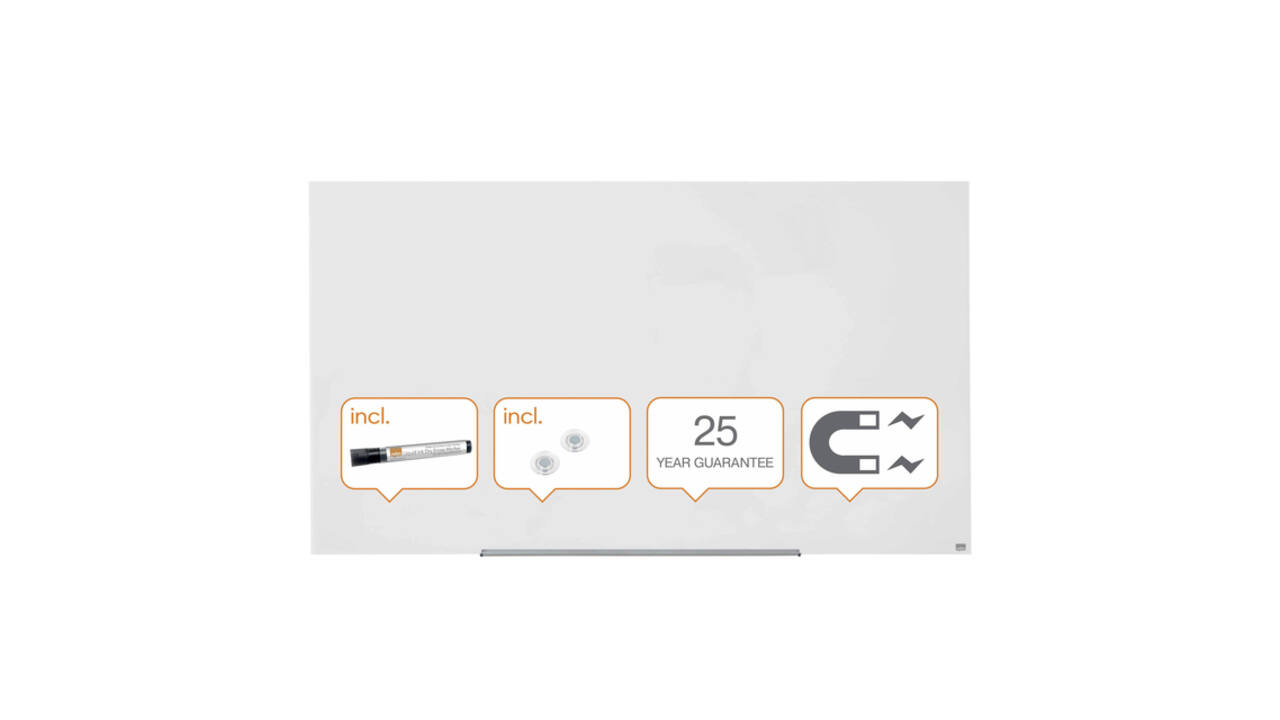 Glasbord Nobo Impression Pro 188x105cm briljant wit