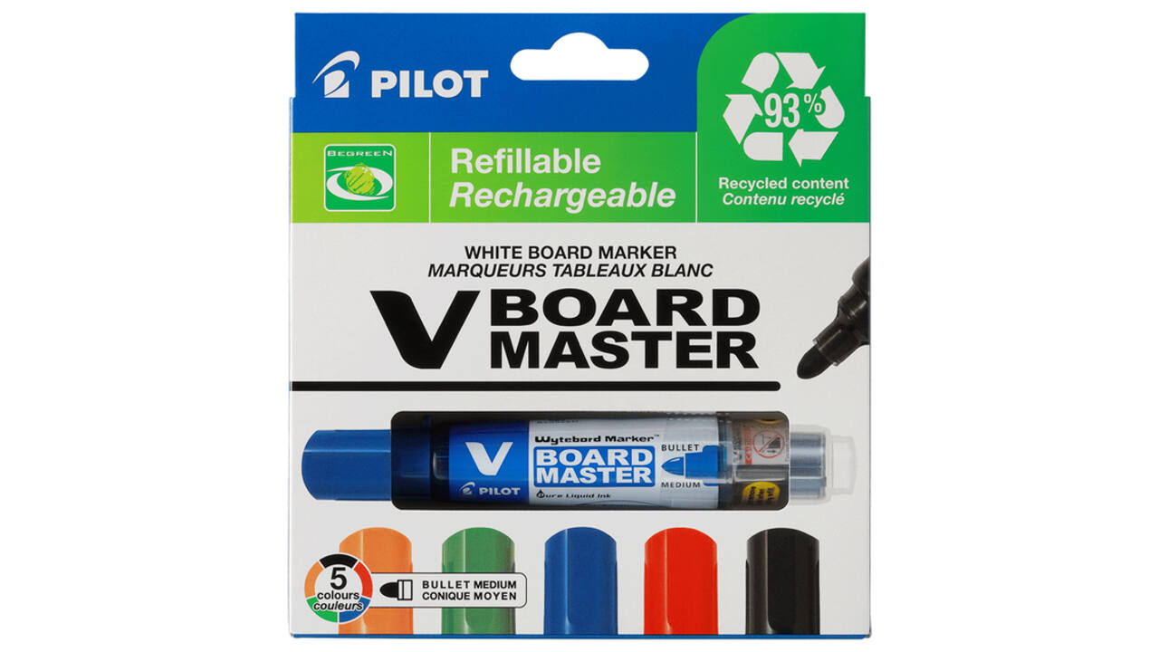 Whiteboardmarker PILOT Begreen rond medium assorti 5 stuks