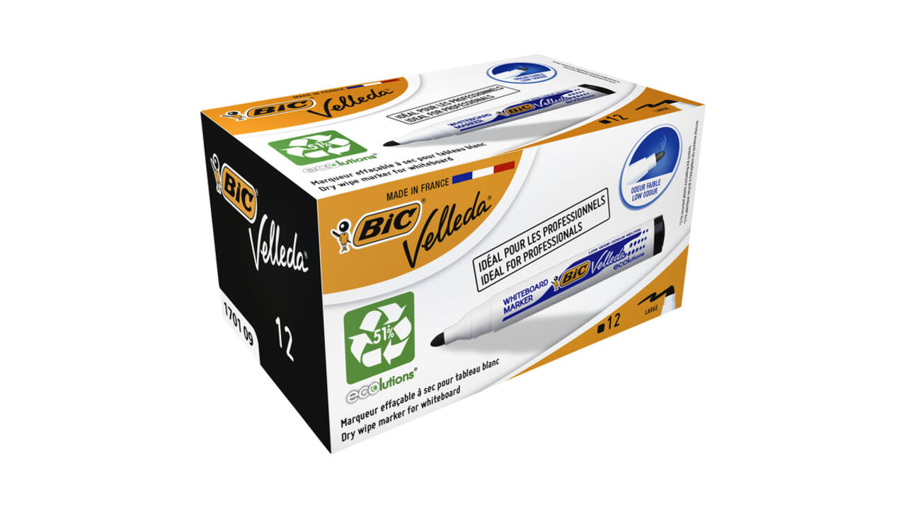 Whiteboardmarker Bic Velleda 1701 rond large zwart