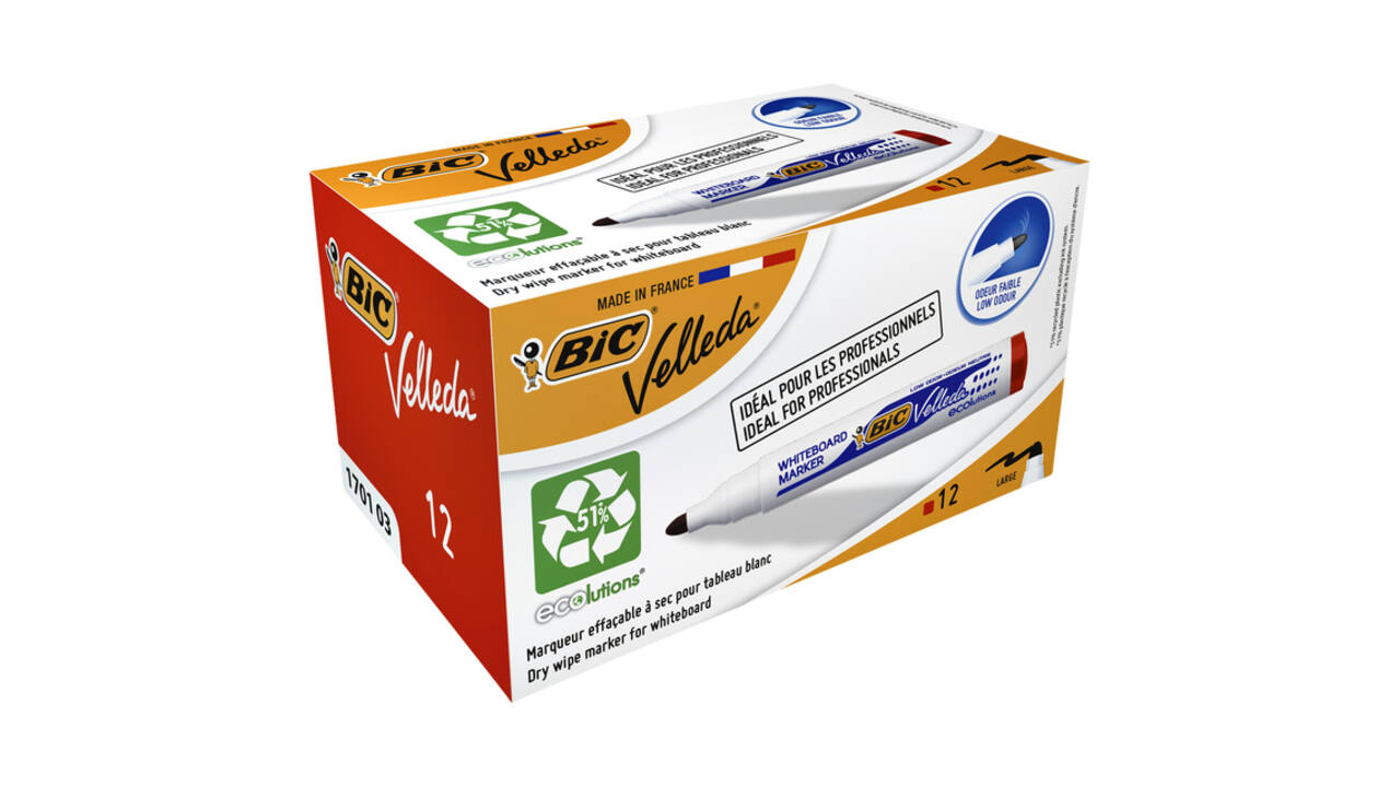 Whiteboardmarker Bic Velleda 1701 rond large rood