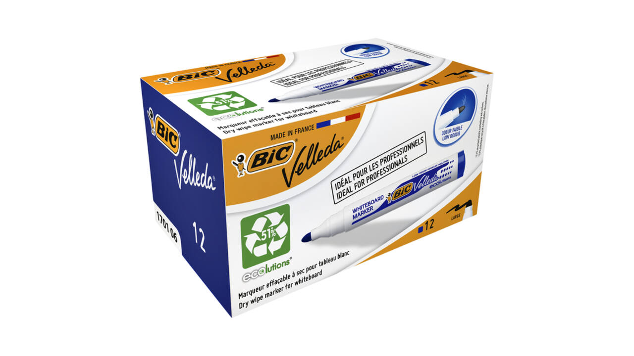 Whiteboardmarker Bic Velleda 1701 rond large blauw