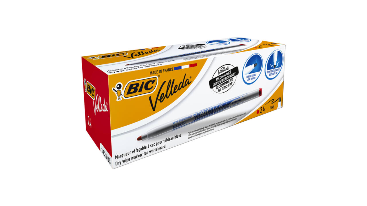 Whiteboardmarker Bic Velleda 1721 rond fijn rood