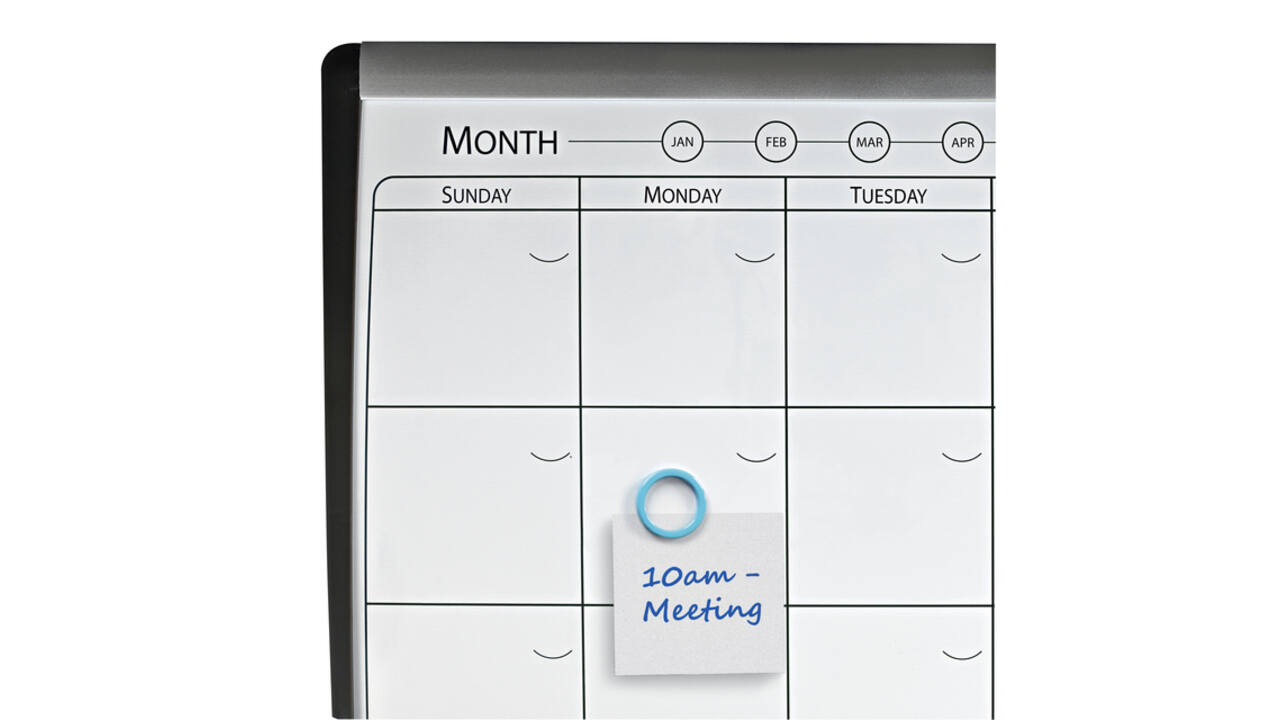Whiteboard Nobo magnetische planner met prikbord van kurk 58,5x43cm