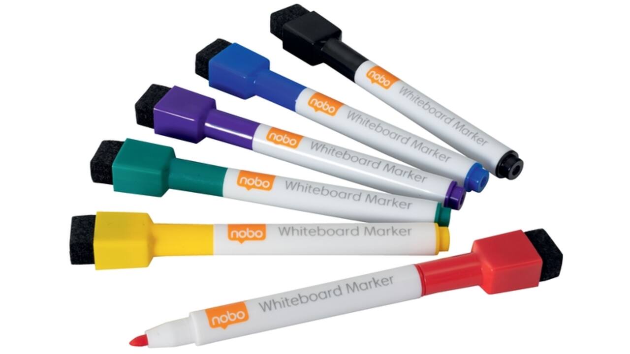 Whiteboardmarker Nobo mini assorti 6 stuks