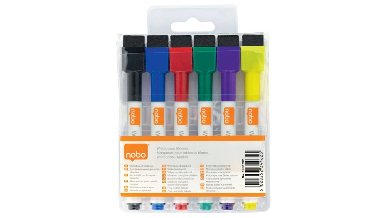 Whiteboardmarker Nobo mini assorti 6 stuks