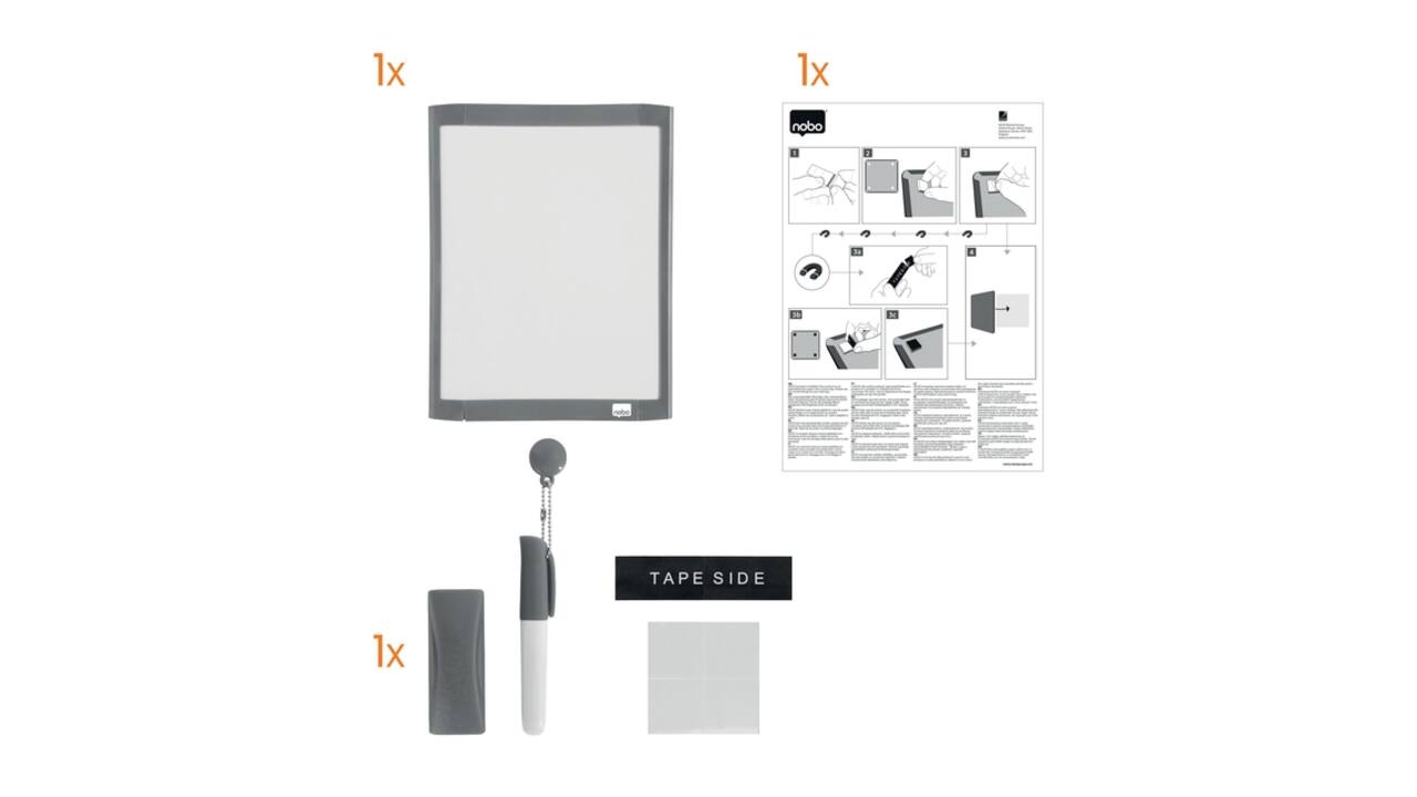 Whiteboard Nobo 21.6x28cm magnetisch assorti