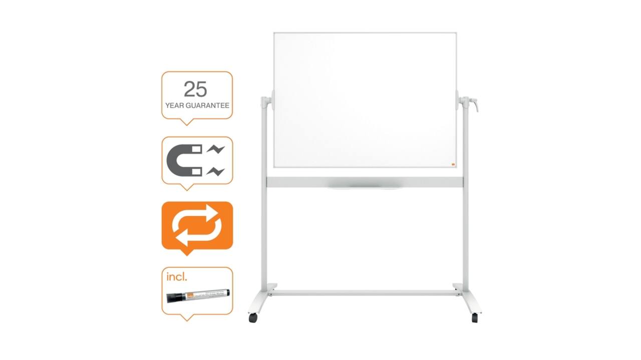 Whiteboard Nobo kantelbord 90x120cm magnetisch emaille