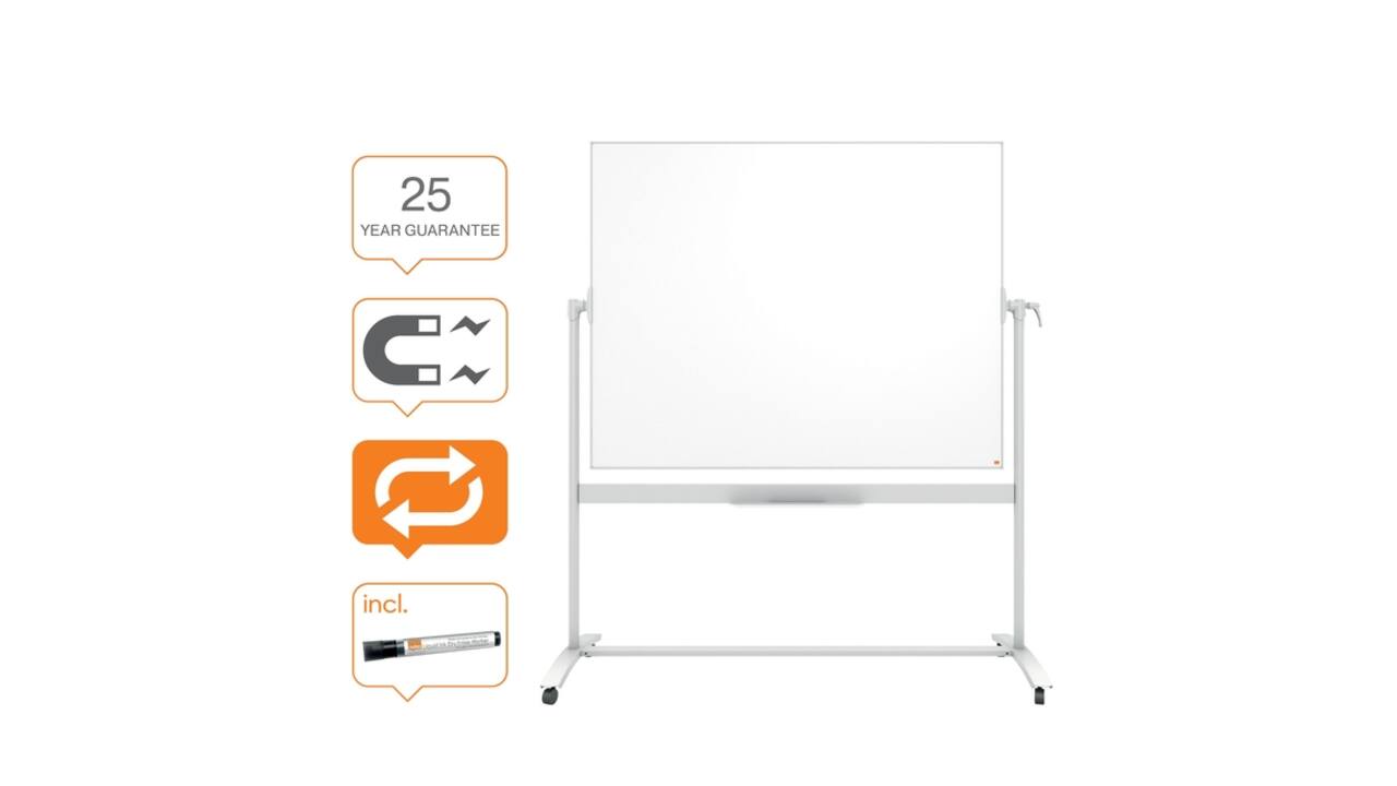 Whiteboard Nobo kantelbord 120x150cm magnetisch emaille