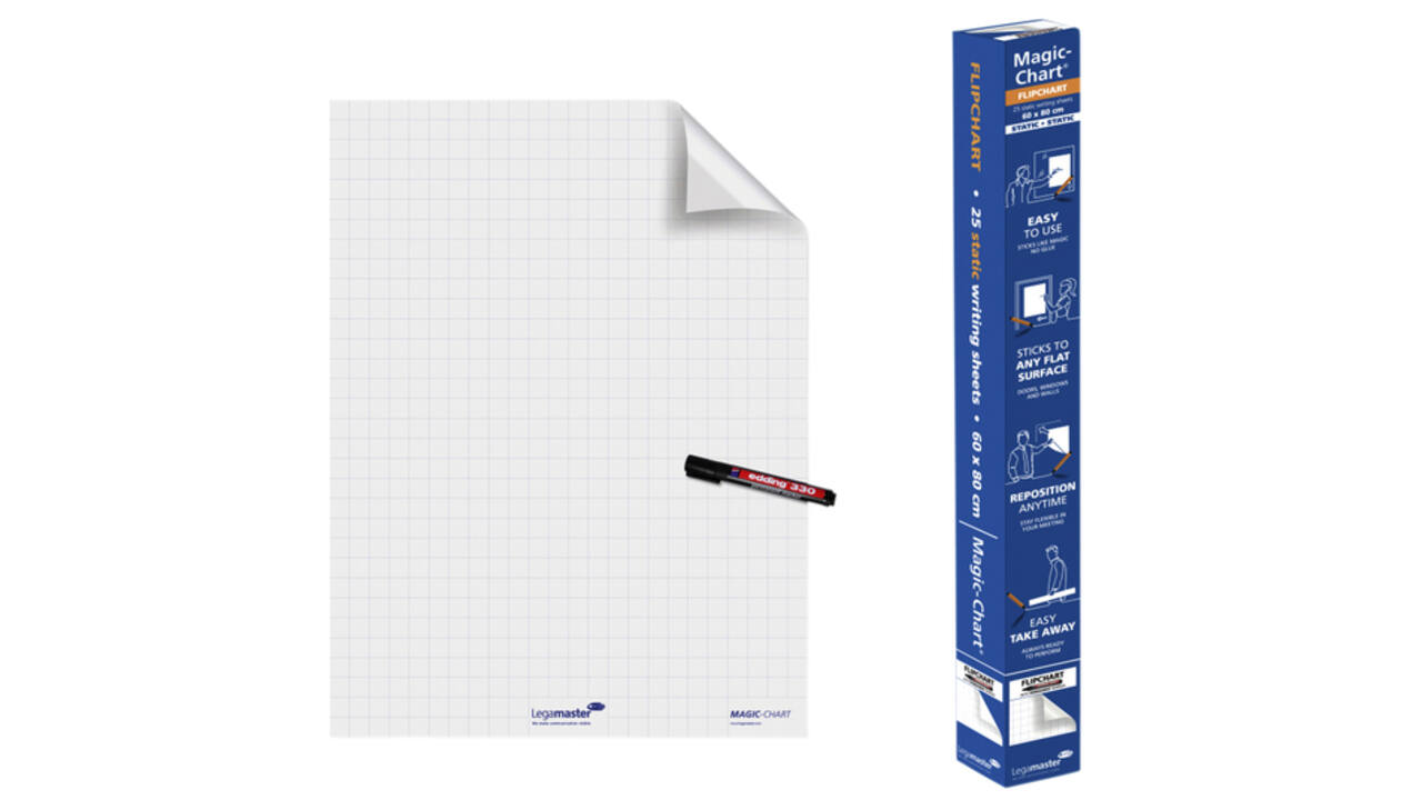 Magic-Chart Legamaster flipchart 600x800mm wit met ruit 25 vel
