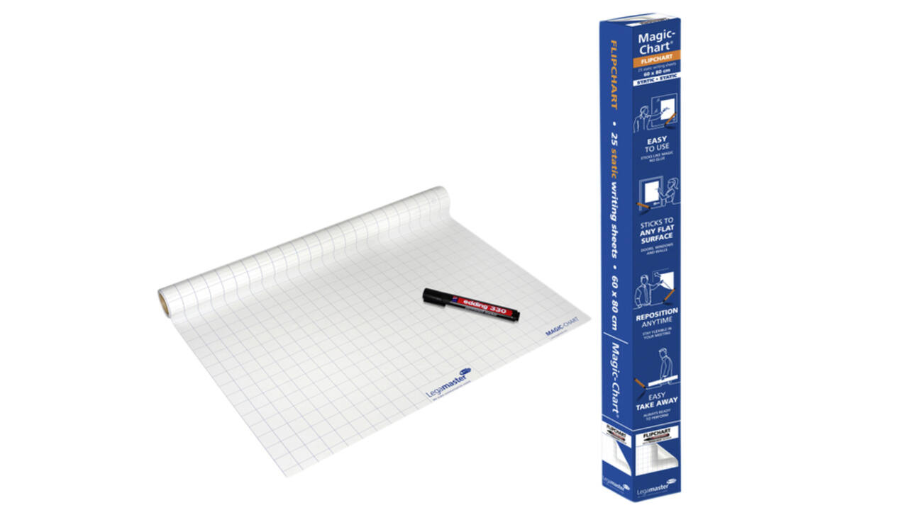 Magic-Chart Legamaster flipchart 600x800mm wit met ruit 25 vel