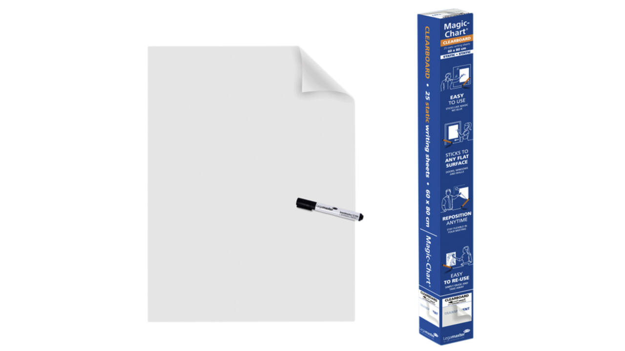Magic-Chart Legamaster Whiteboard 600x800mm transparant 25 vel
