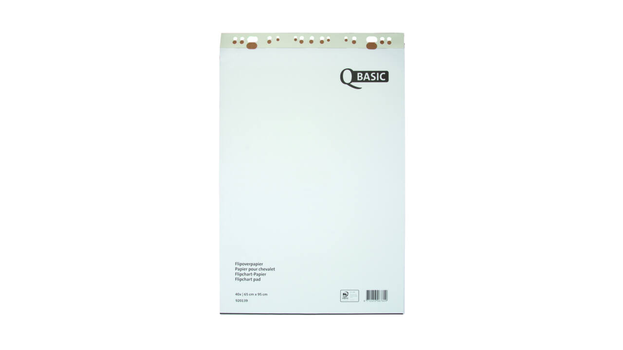 Flipoverpapier Qbasic 65x95cm 40 vel ongevouwen ruit