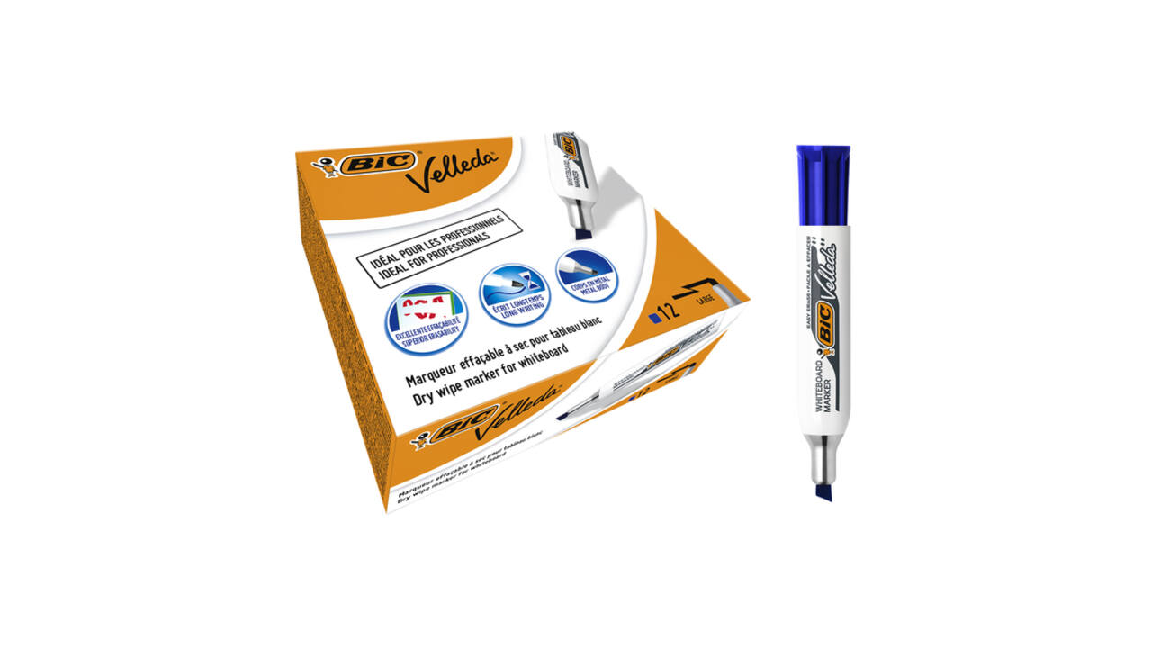 Whiteboardmarker Bic Velleda 1781 schuin large blauw