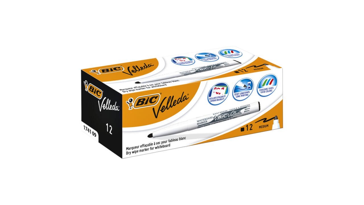 Whiteboardmarker Bic Velleda 1741 rond medium zwart