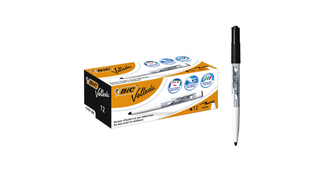 Whiteboardmarker Bic Velleda 1741 rond medium zwart