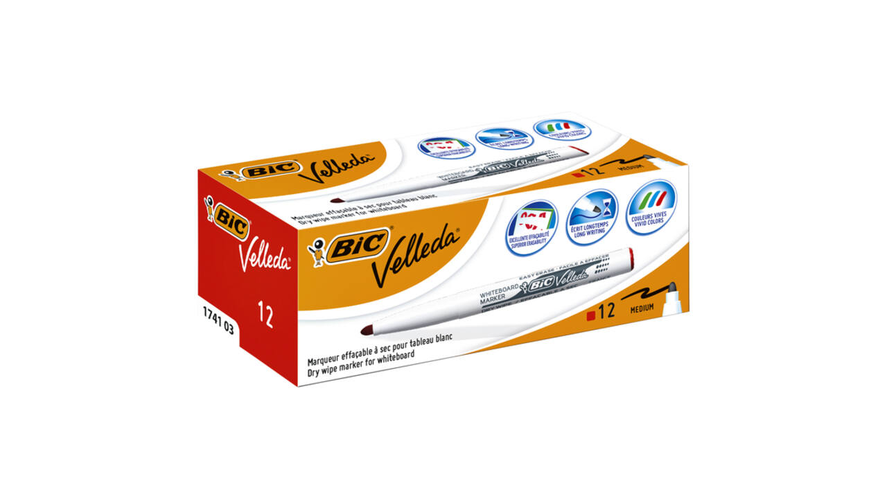 Whiteboardmarker Bic Velleda 1741 rond medium rood