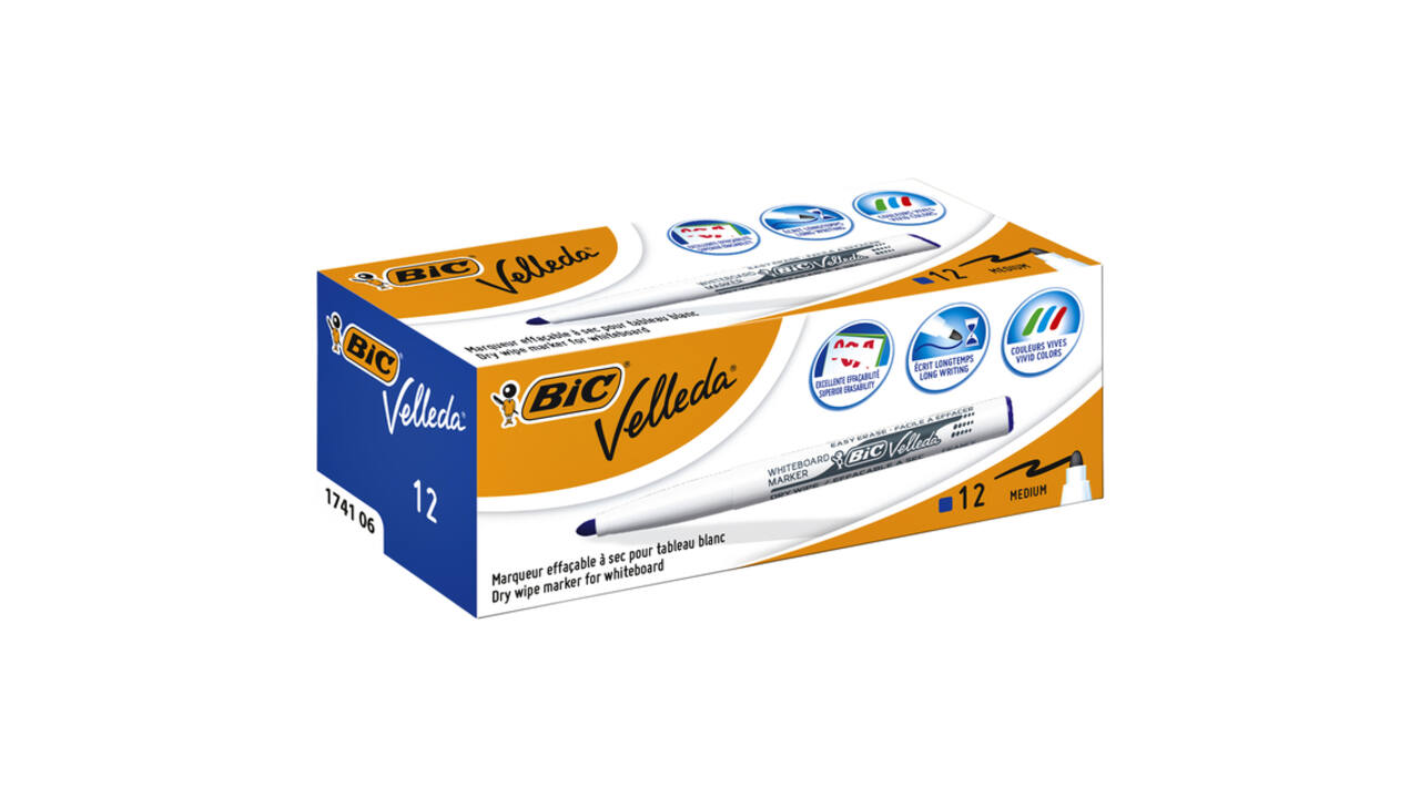 Whiteboardmarker Bic Velleda 1741 rond medium blauw