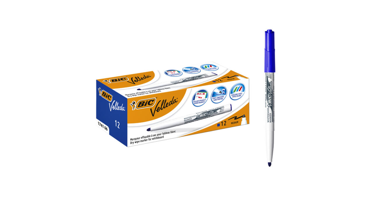 Whiteboardmarker Bic Velleda 1741 rond medium blauw