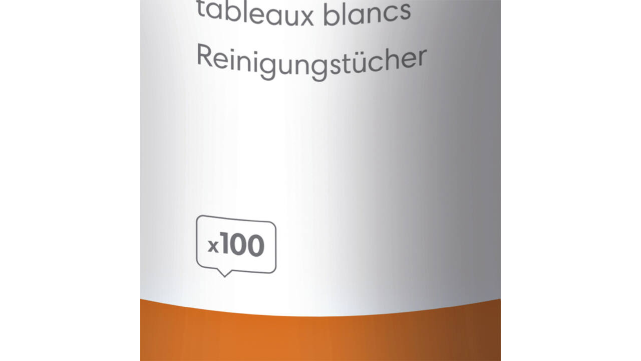Whiteboard reinigingsdoekjes Nobo pot met 100 stuks