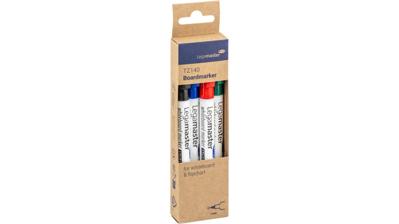 Whiteboardmarker Legamaster TZ 140 rond 1mm assorti blister à 4 stuks