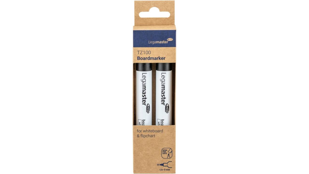 Whiteboardmarker Legamaster TZ 100 rond 1.5-3mm zwart blister à 2st