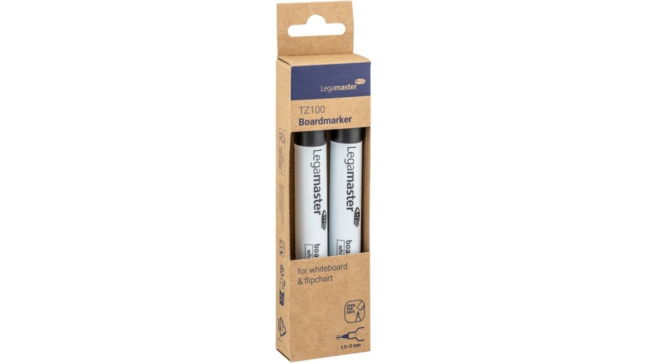 Whiteboardmarker Legamaster TZ 100 rond 1.5-3mm zwart blister à 2st