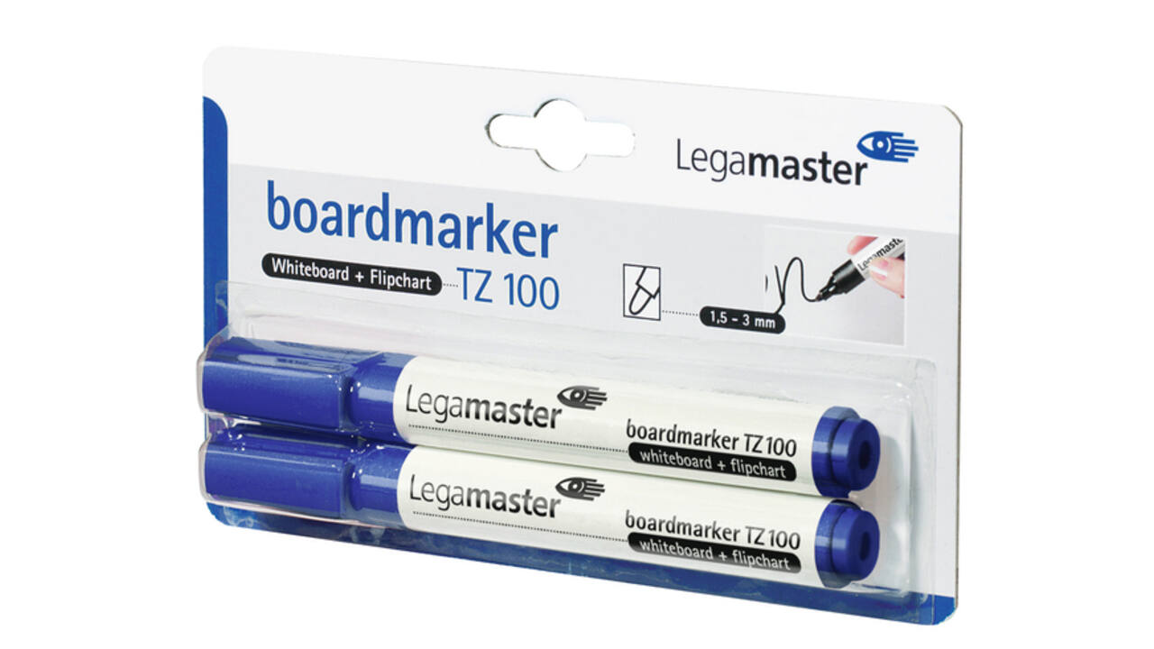 Whiteboardmarker Legamaster TZ 100 rond 1.5-3mm blauw blister à 2st