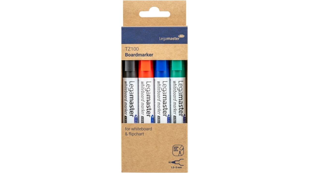 Whiteboardmarker Legamaster TZ 100 rond 1.5-3mm assorti blister à 4st