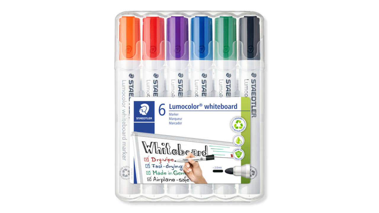 Whiteboardmarker Staedtler Lumocolor 351 standaard assorti 6 stuks