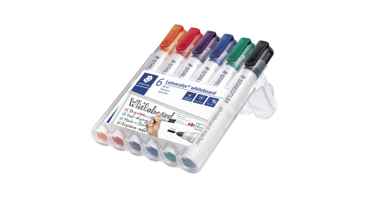 Whiteboardmarker Staedtler Lumocolor 351 standaard assorti 6 stuks