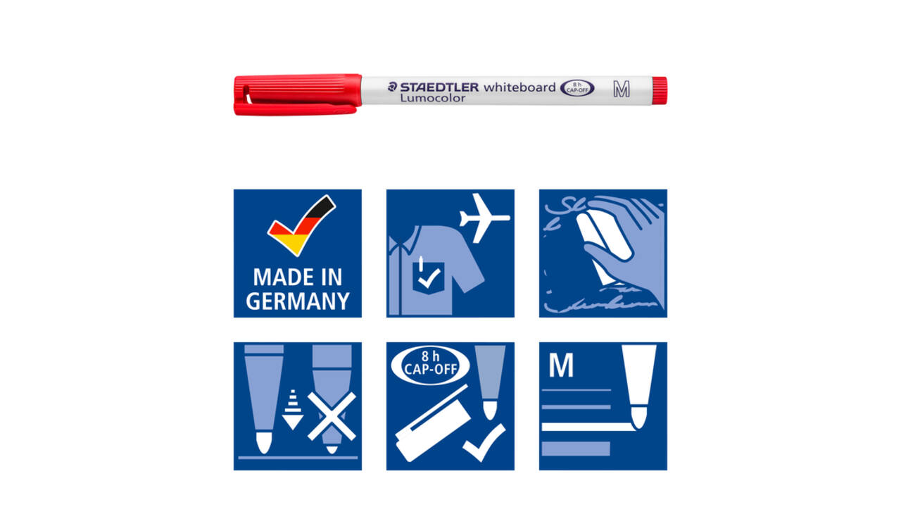 Whiteboardmarker Staedtler 301 rond assorti 1mm 4stuks
