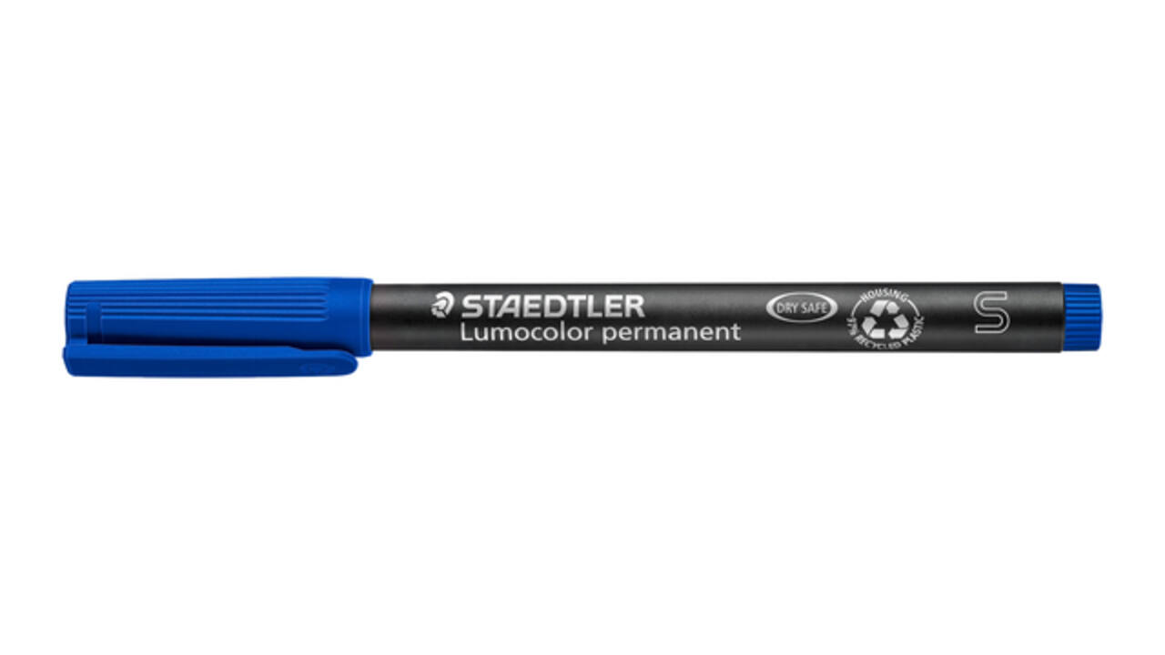 Viltstift Staedtler Lumocolor 313 permanent S blauw
