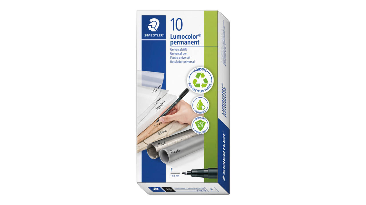Viltstift Staedtler Lumocolor 318 permanent F zwart