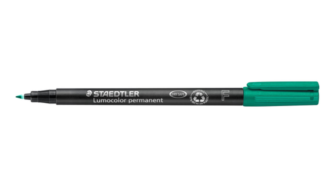 Viltstift Staedtler Lumocolor 318 permanent F groen