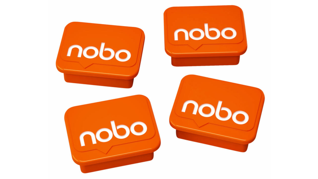 Magneet Nobo 22mm oranje 4 stuks