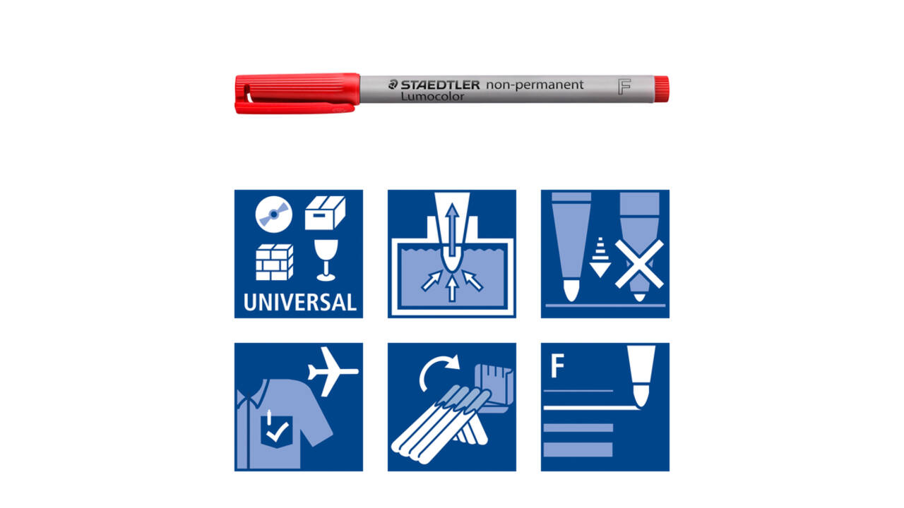 Viltstift Staedtler Lumocolor 316 non permanent F rood